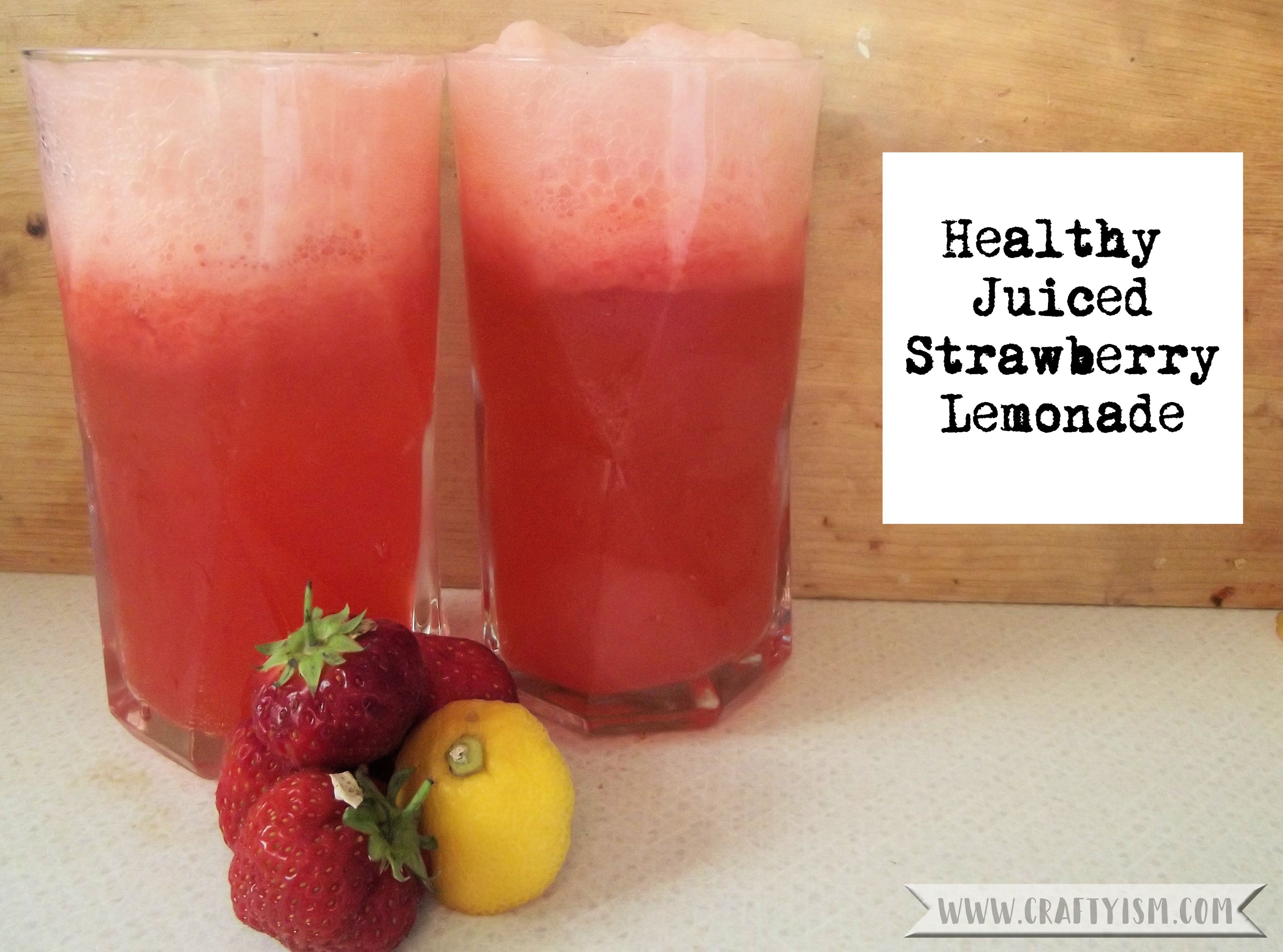Healthy Juiced Strawberry Lemonade
